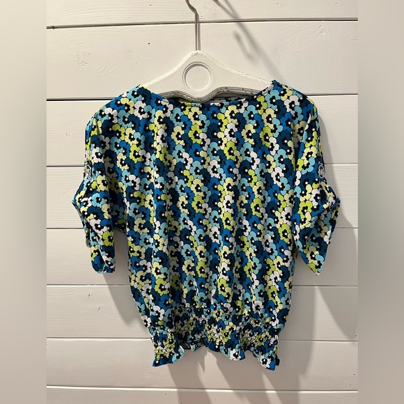 💙❣️MICHAEL Michael Kors – Floral Smocked Hem Top – Size S - Picture 2 of 12
